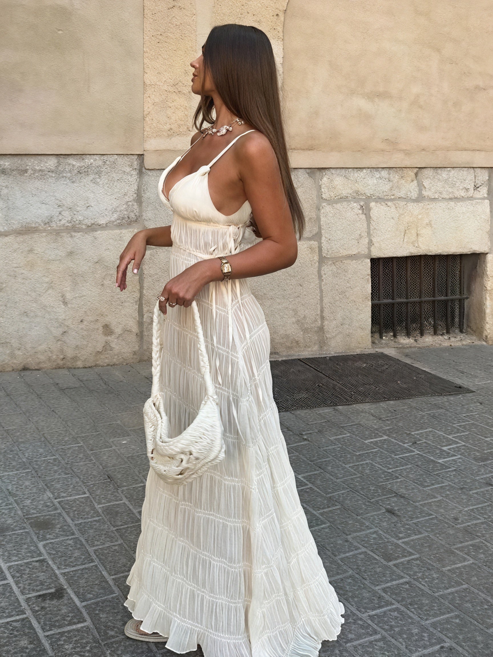 Women's Maxi Dress – Pleated, Spaghetti Strap, Flowing Design-83811-19891741-1351-4ddb-b672-643e30d6fe50