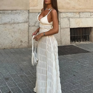 Women's Maxi Dress – Pleated, Spaghetti Strap, Flowing Design-83811-64a12fdc-6ba1-437d-8064-e21543e86384