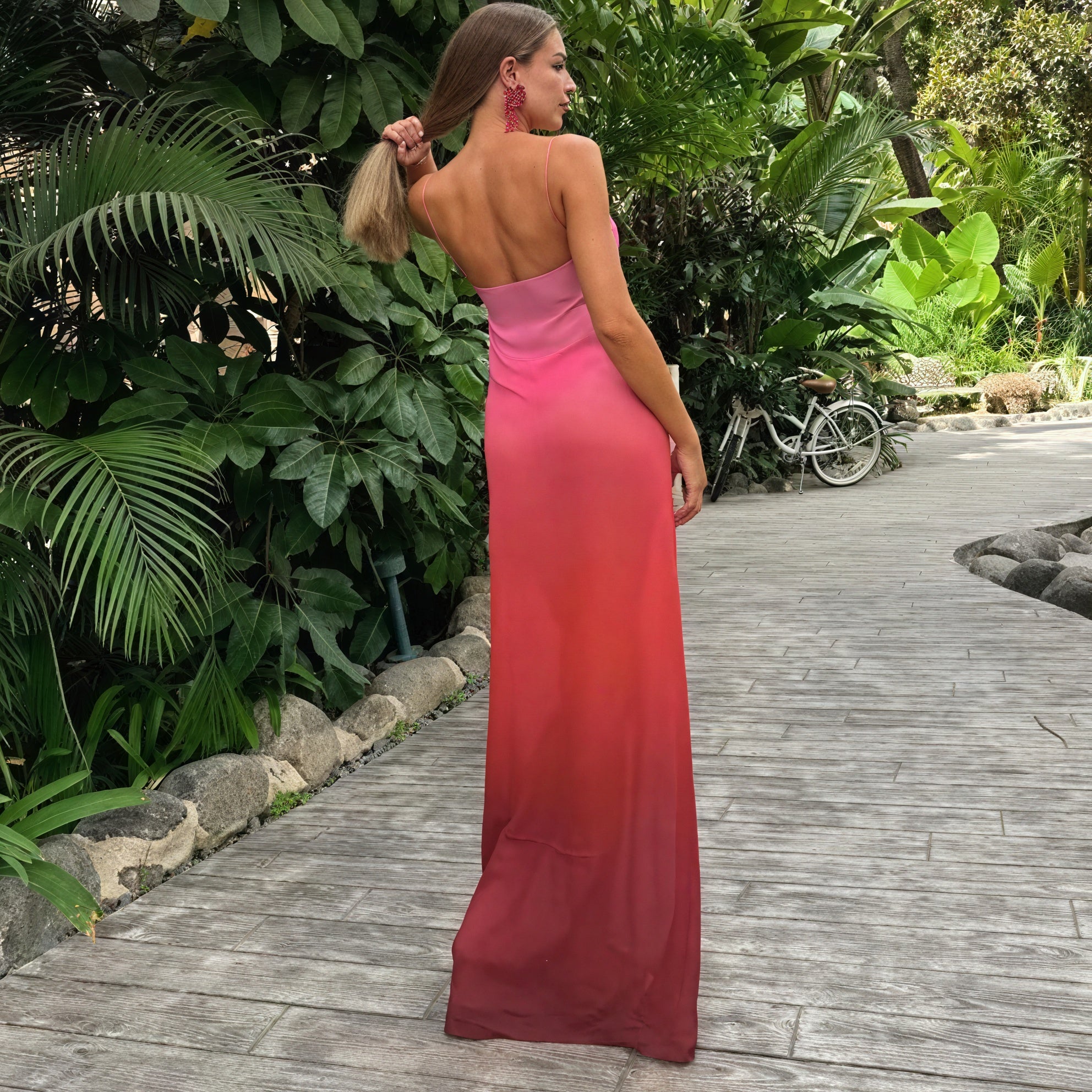 Women's Maxi Dress – Ombre Color, Sleeveless, Spaghetti Strap-83812-2af0af6b-db03-4ef7-b241-0a1166007841