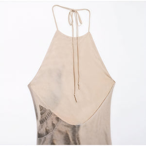 Women's Maxi Dress – Halter Neck, Unique Print, Lightweight Textured Fabric-83816-17241f35-fda6-46ca-8bd4-d260b848ab7b