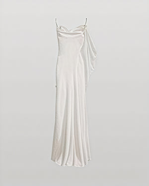 Women's Satin Cowl Neck Maxi Dress, Floor Length, Delicate Spaghetti Straps-83831-00001a11-524b-4c5f-a8c5-e37f59d26654