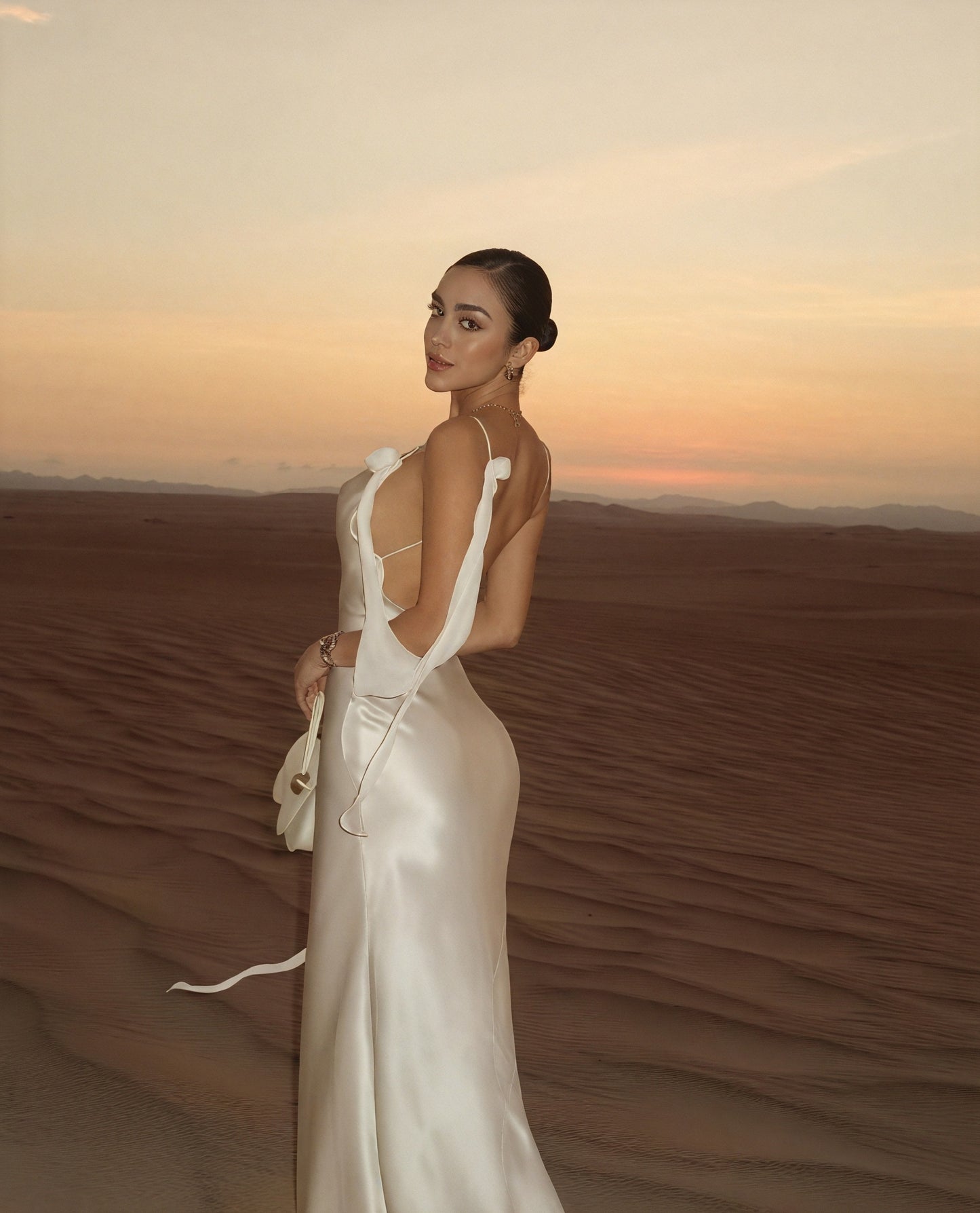 Women's Satin Cowl Neck Maxi Dress, Floor Length, Delicate Spaghetti Straps-83831-d4f4cd73-b226-4ea6-896e-346cab14bc5f