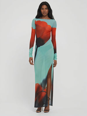 Women's Long-Sleeve Maxi Dress – Colorful Printed Floor-Length Design-83850-7272b764-e785-44ad-9afa-d4bb447c62c9