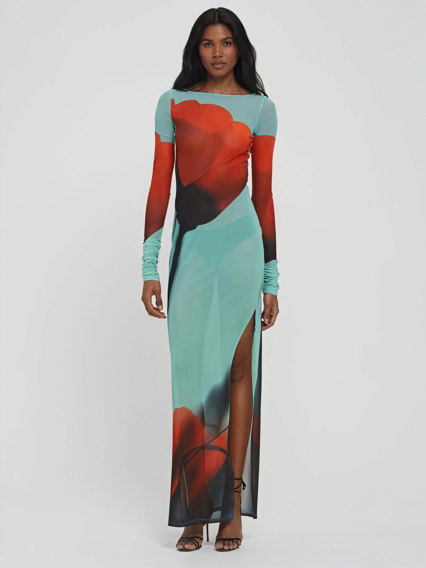Women's Long-Sleeve Maxi Dress – Colorful Printed Floor-Length Design-83850-7272b764-e785-44ad-9afa-d4bb447c62c9