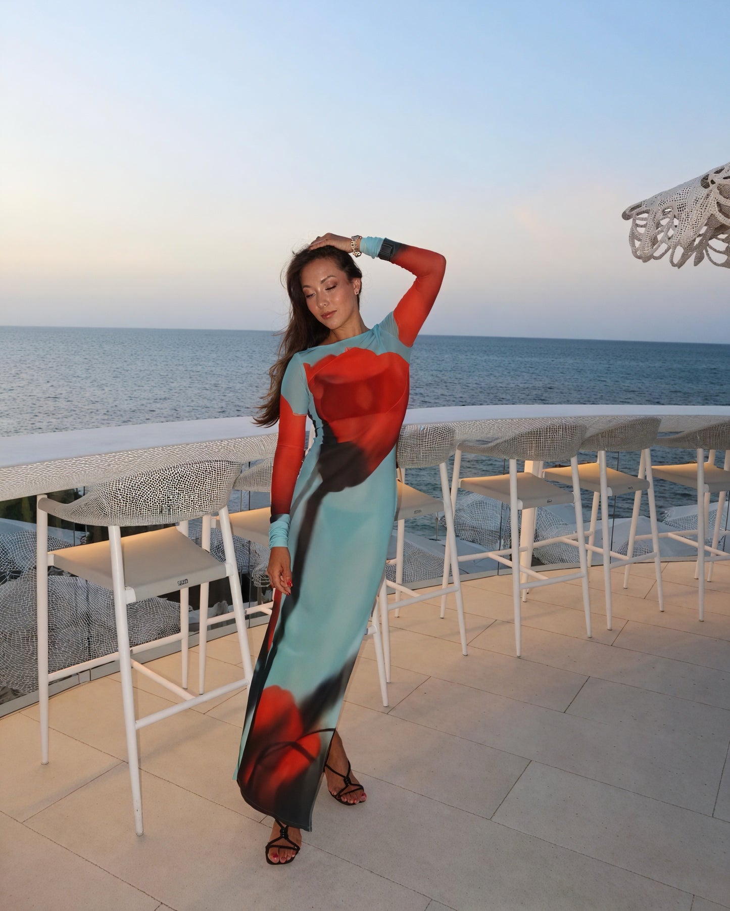 Women's Long-Sleeve Maxi Dress – Colorful Printed Floor-Length Design-83850-1061870b-4007-4e8b-a1de-a714a38530cf