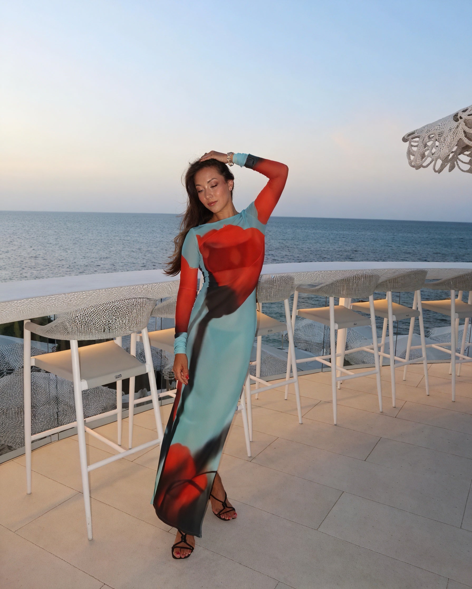 Women's Long-Sleeve Maxi Dress – Colorful Printed Floor-Length Design-83850-1061870b-4007-4e8b-a1de-a714a38530cf