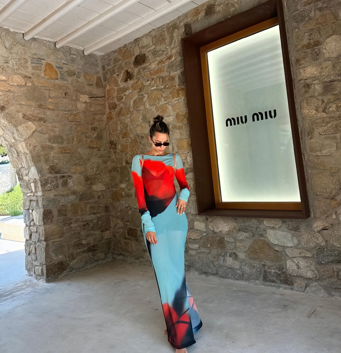 Women's Long-Sleeve Maxi Dress – Colorful Printed Floor-Length Design-83850-c9132c38-c8db-4625-995e-880132825651