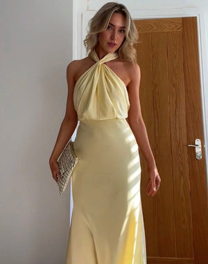 Women's Maxi Dress – Satin Halter Neck, Flowing Elegant Design-83281-8c6d6ffc-8040-4b6a-96c5-e2421c9ca7f8