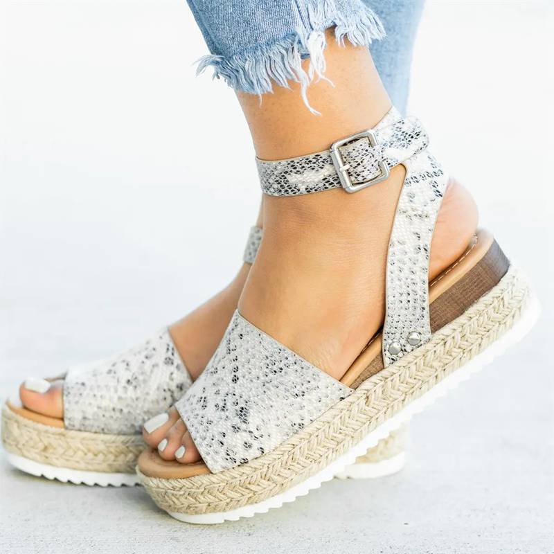 Women's Platform Sandals – Woven Jute Sole, Adjustable Ankle Strap, Open Toe-82622-929234a1-a315-4550-9271-3039fb738a6f