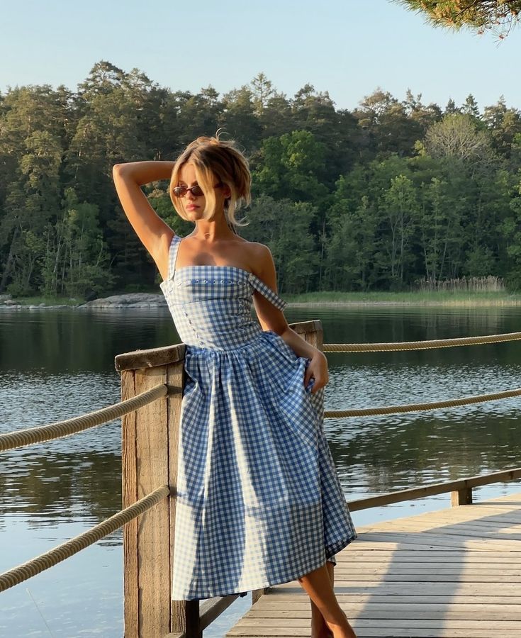 Women's Gingham Dress – Square Neck, Button Front, Classic Summer Style-83592-9940cf61-a6d3-46b7-80f1-1f40f9209755