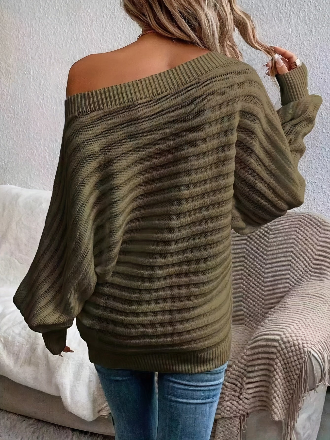 Women's Ribbed Off-Shoulder Knit Dress – Long Sleeve, Elegant Style, Sydney Wardrobe-74368-9c9d8691-8936-497f-9ee6-fc5d88a5c83c