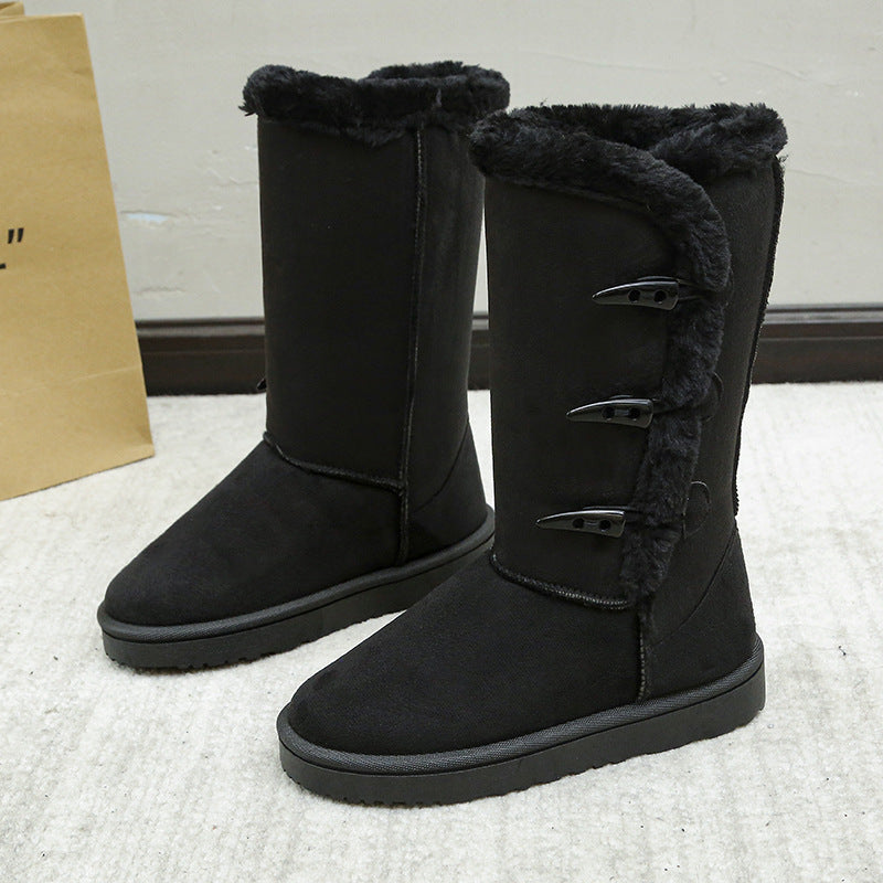 Women's Boots – Suede Faux Fur Lined, Toggle Closure, Rubber Sole-43004-9b753356-80c7-4638-aff3-7a24defcc4d1