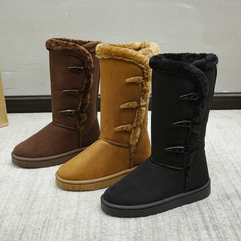 Women's Boots – Suede Faux Fur Lined, Toggle Closure, Rubber Sole-43004-85385ee0-e74f-4301-a37f-ef6b213df2ea