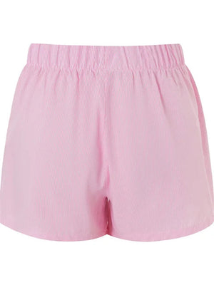 Women's Cotton Striped Lounge Shorts with Elastic Waistband-81738-a27bee70-897b-4a62-ac46-aeb4e540feae