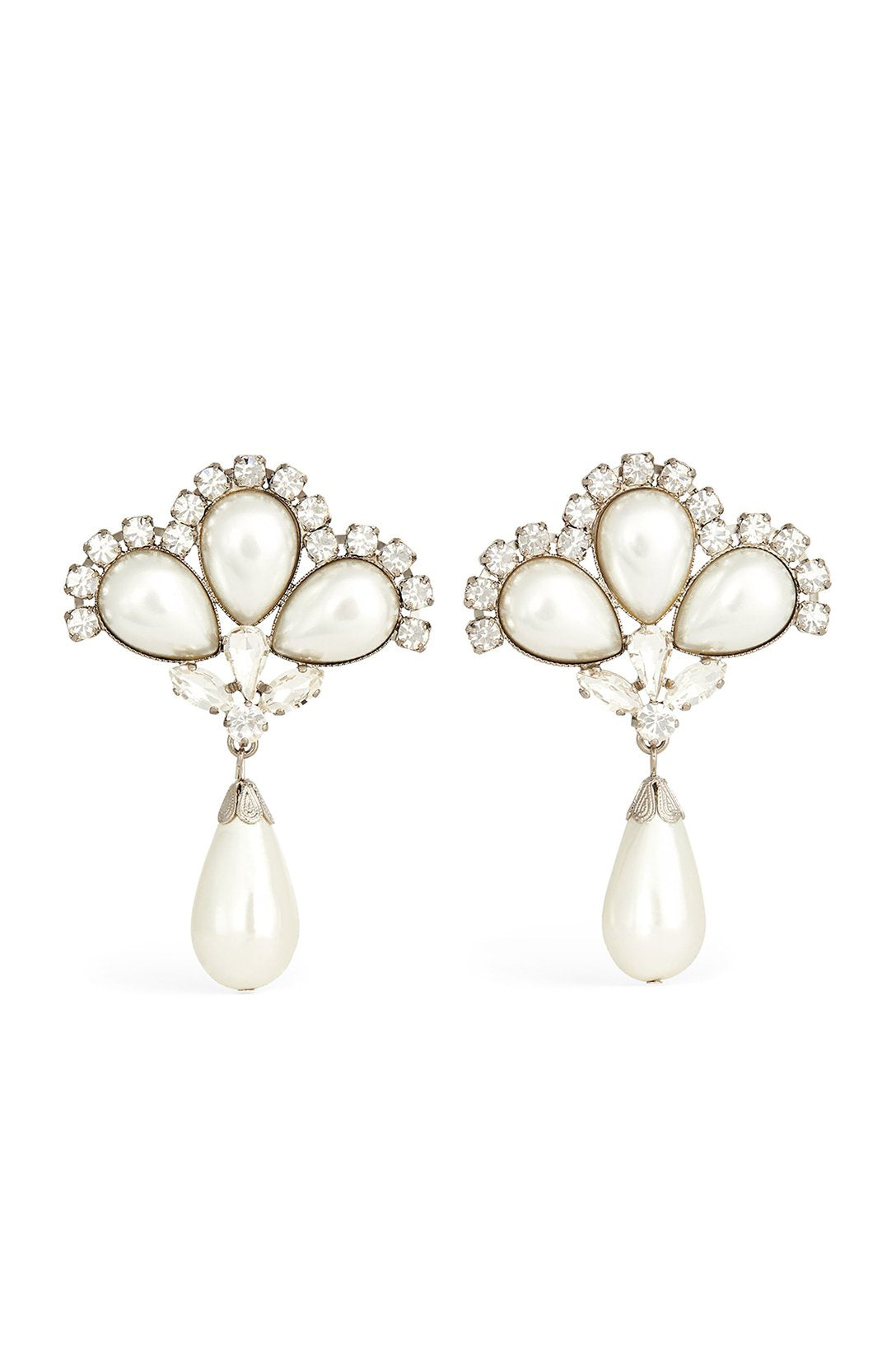 Women's Drop Earrings – White Teardrop Faux Pearl Crystal Fan Elegant, Sydney Wardrobe-80814-a7e7cd39-46f9-433e-aa39-cfed14a8b5fc