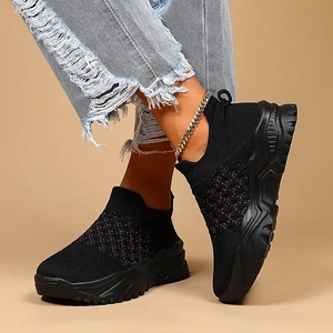 Women's Slip-On Sneakers – Breathable Knit, Chunky Sole, Athleisure Style-82673-a90d3bc6-f6e8-480c-973b-6dcb6aa94fd5