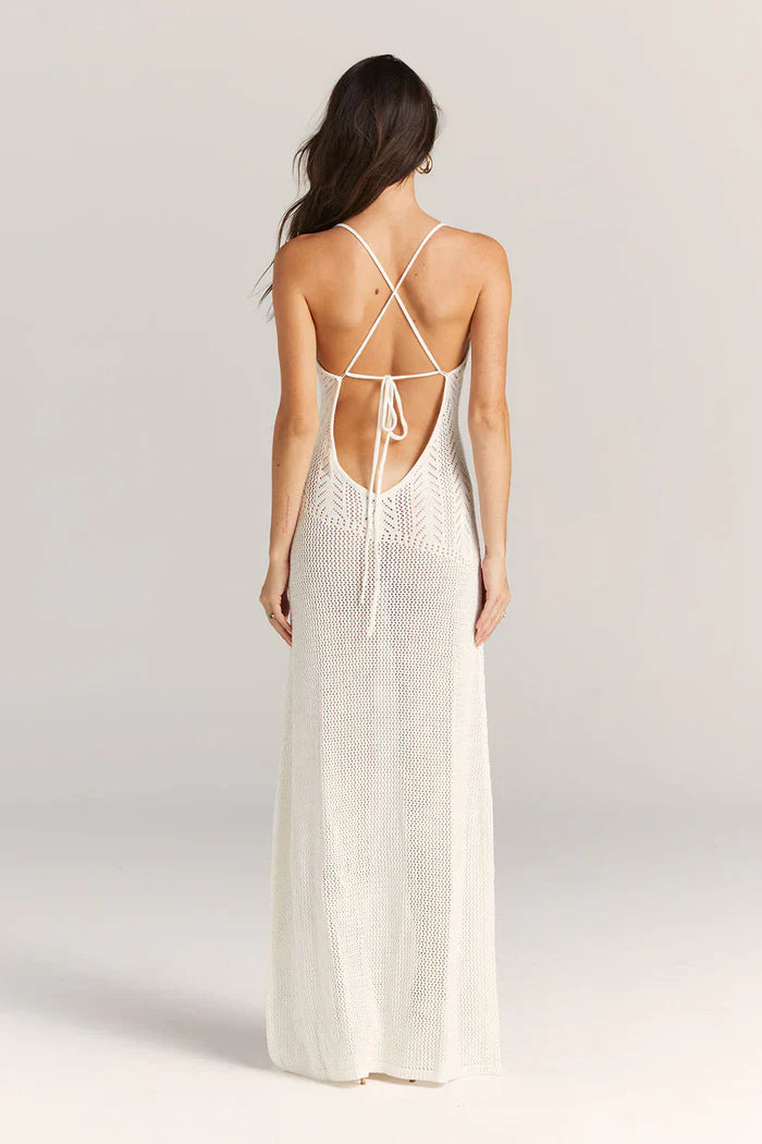 Women's Knit Maxi Dress – Floral Cutout, Spaghetti Strap-83282-c84a1c7d-5055-47bd-89b4-73d7922995ae