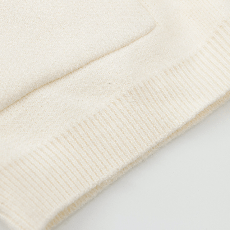 Women's Oversized Knit Cardigan – Light Beige, Whimsical Embroidered Design, Button-Down-67581-cac7b743-4ebf-4f56-b0c2-06b8b192563a