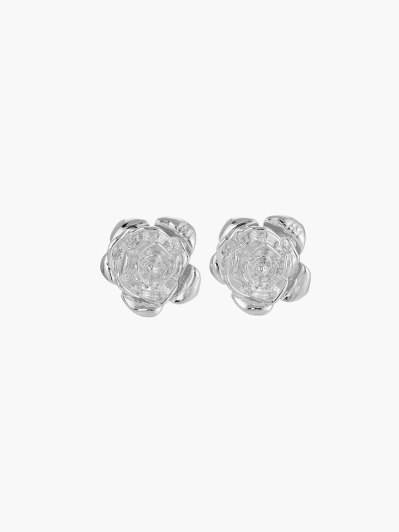 Women's Stud Earrings – Rose Design, Polished Gold Metal, Elegant Style-77144-cba262d1-3191-4350-b14f-fc0544c361ad