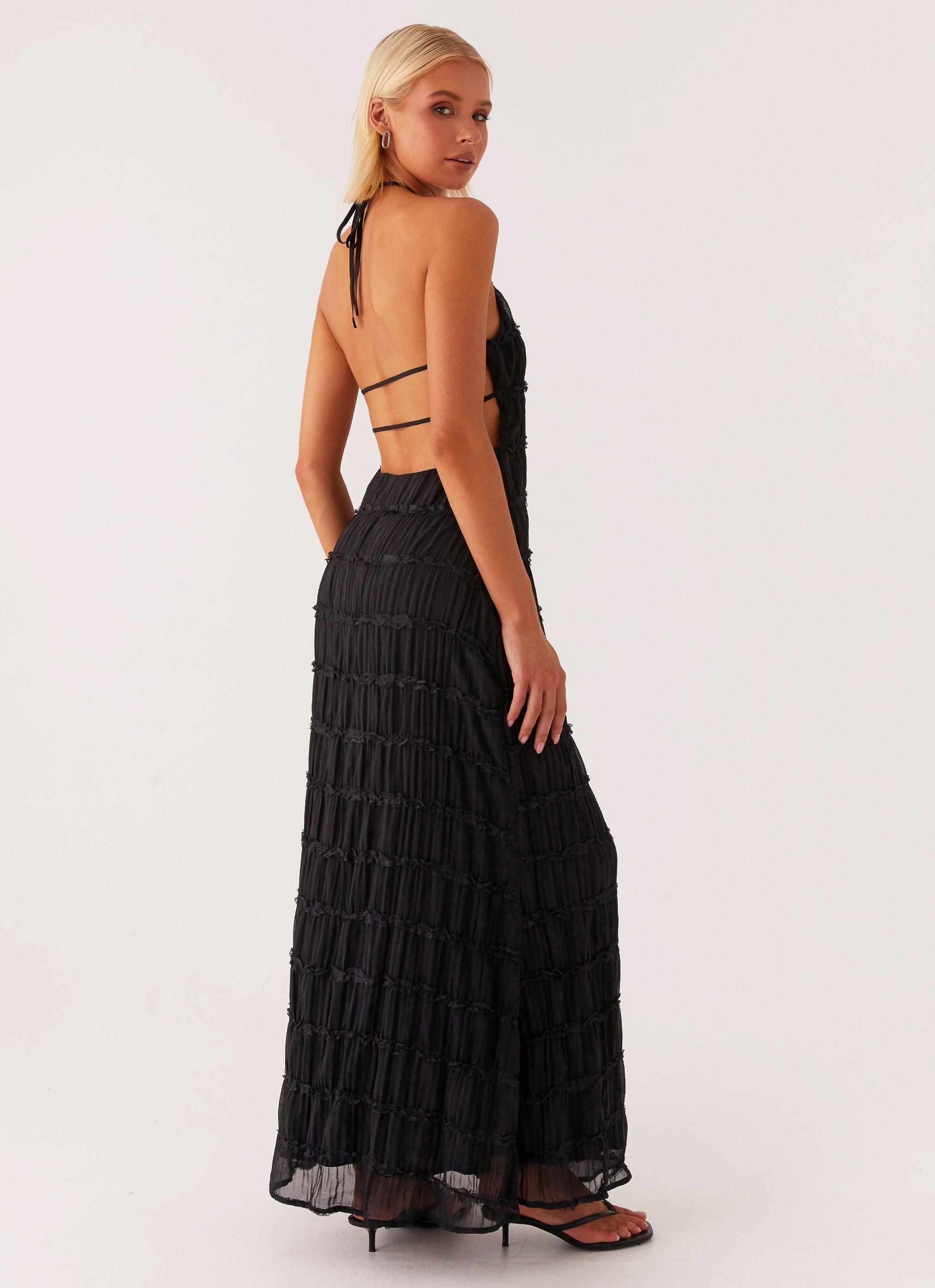 Women's Maxi Dress – Textured Halter Neck-83499-ce197c2b-dbe8-4022-9453-4f366000c0c4