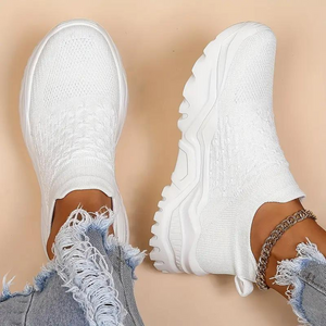 Women's Slip-On Sneakers – Breathable Knit, Chunky Sole, Athleisure Style-82673-d17ae772-140a-42f1-83d0-35f5f7c465f0