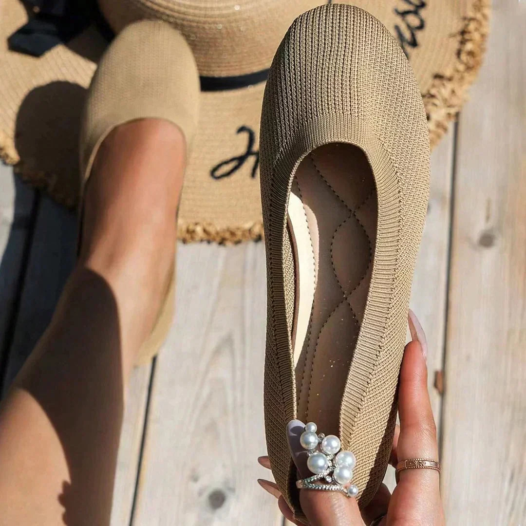 Women's Knit Ballet Flats – Cushioned Slip-On, Lightweight, Rounded Toe-67659-d62e3ce6-376e-43db-921b-6f8e0eebcaa0