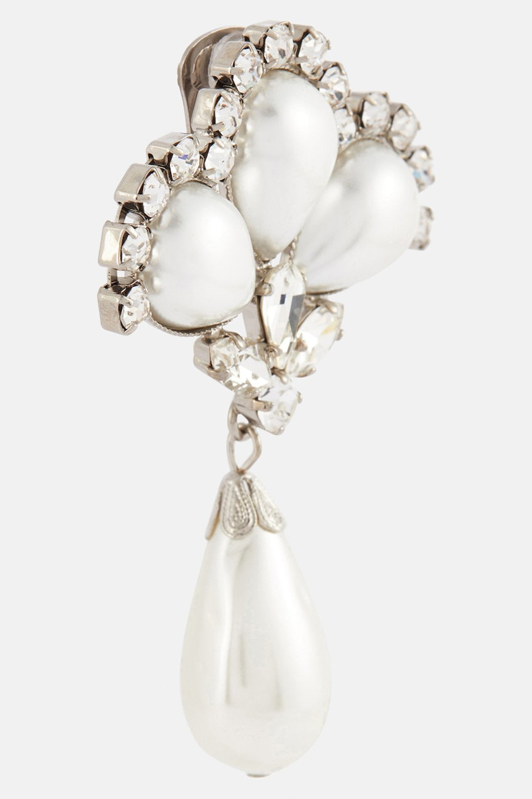 Women's Drop Earrings – White Teardrop Faux Pearl Crystal Fan Elegant, Sydney Wardrobe-80814-eaad23e6-2e19-427e-8b35-64b33523e1d5