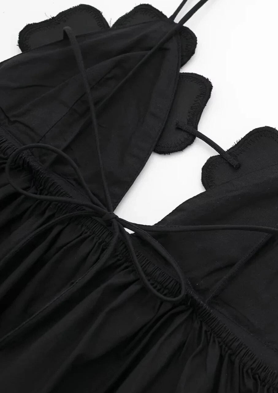 Women's Halter Top – Floral Rhinestone Embellished, Ruffled Peplum, Satin-77127-eb869695-9cf2-4276-8a53-5c3c03355154