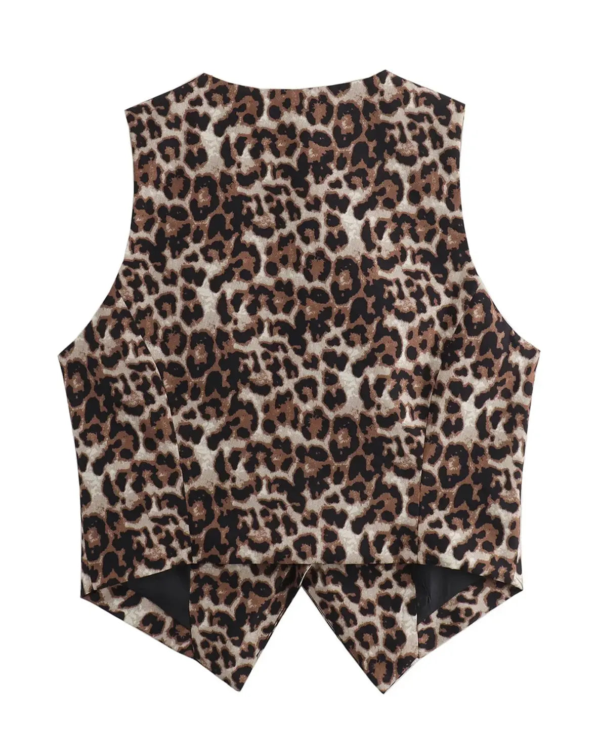 Women's Brown Leopard Print Sleeveless V-Neck Button-Front Vest-78412-efd530c5-095c-4ee1-ad3a-a2451165916a
